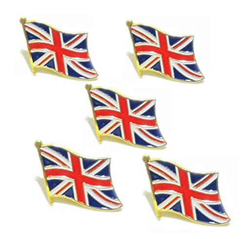 5PCS Union Jack Flag Enamel Brooches United Kingdom Metal Flag Lapel Pin Badges For Clothes Uk Flag Union British Patriotic British Badges Accessories Jewelry Gift