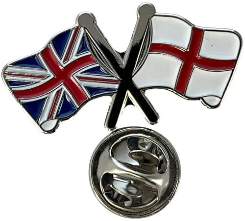 NWFlags Union Jack & England Pin Badge | Friendship Flag | Small Lapel Badge | Metal and Enamel