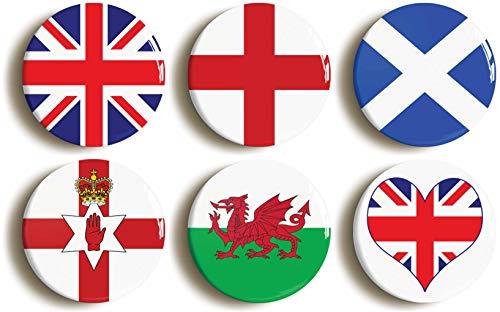 UNITED KINGDOM GREAT BRITAIN FLAG BADGE BUTTON PIN SET (Size is 1inch/25mm diameter)