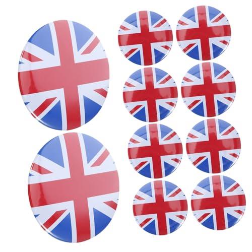 TOYANDONA 10pcs England Flag Lapel Pin Uk Metal Badge Union Jack Decoration Patriotic Brooch
