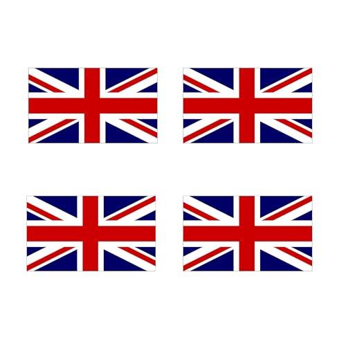 4 Pack Union Jack Flags Stickers Vinyl UK Flag Decals for Car, Motorcycle, Helmet, Window, Laptop British Flag Stickers