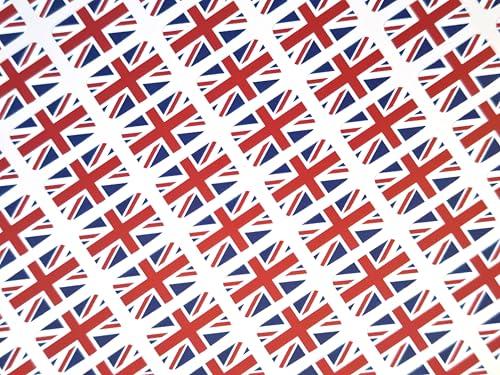 Pack of 110 Small Mini 16x10mm Union Jack United Kingdom UK, GB British Durable Plastic Flag Stickers, Sticky Labels