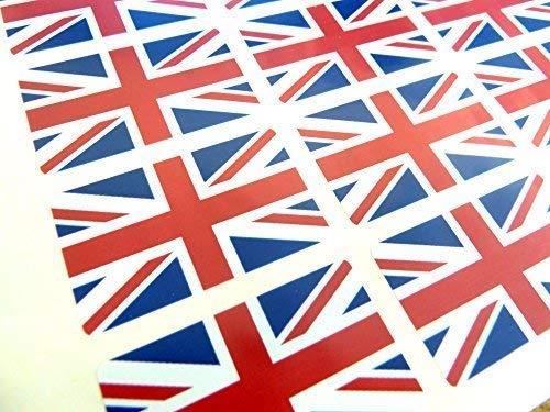 Pack of 24, 50x30mm, Union Jack British Self-Stick GB Flag Labels Great Britain Stickers