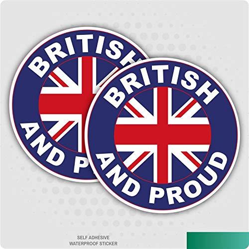 Pack of Two British and Proud Flag Car Van Lorry Vinyl Self Adhesive Stickers