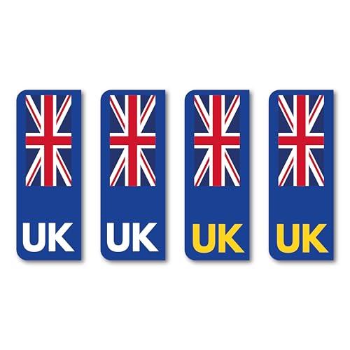 A1 Graphics Ltd 4x UK Registration Number Plate Car Stickers for European Roads Travel Abroad British Vehicle Decals Self Adhesive Caravans Trailer