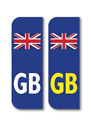Pack of Two GB Union Jack British Flag Car Number Plate vinyl stickers 104mm x 35mm Each