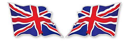 Pack of 2 LARGE UNION JACK BRITISH WAVY FLAG VINYL CAR VAN IPAD LAPTOP HELMET STICKER 200mm by 130mm