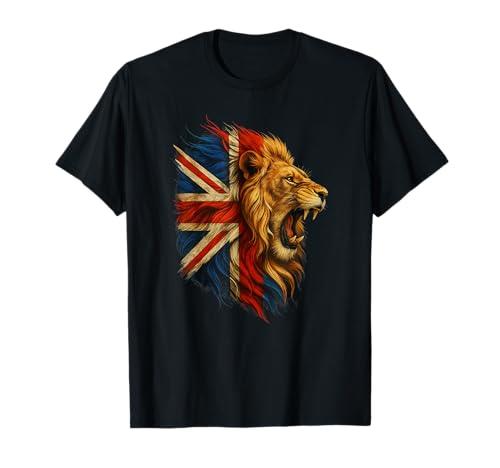 UK Lion Flag Funny British Pride Power T-Shirt