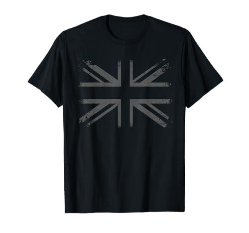 Retro Black Union Jack Vintage British Flag Great Britain UK T-Shirt