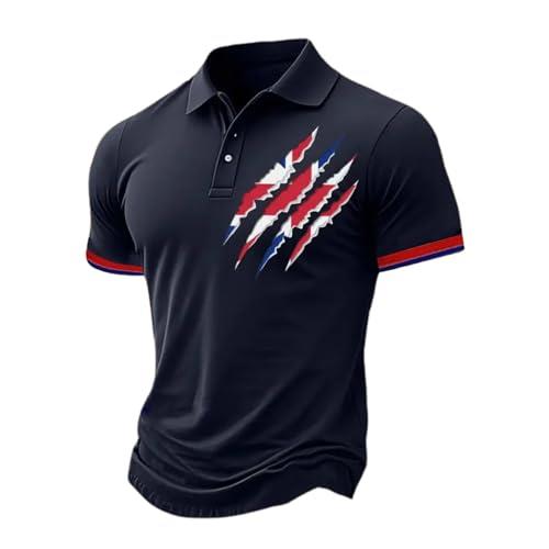 Mens Union Jack Tshirt Men Shirts UK British Flag Floral Shirts Short Sleeve Button Down Funky Casual Beach Holiday Aloha Shirt King Charles Coronation 2025 Oversized T Shirts (Navy-e, L)