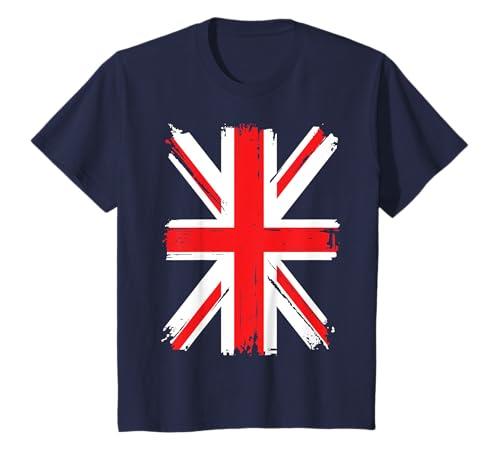 Kids Kid's Union Jack, Girls & Boys British Flag, Children's Blue T-Shirt