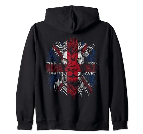 British Flag Lion Face Union Jack Coronation United Kingdom Zip Hoodie