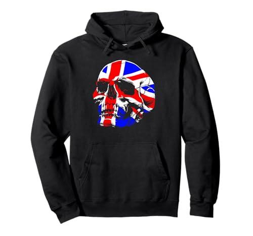 Union Jack Skull Blighty UK British Flag Mens Women's Kids Pullover Hoodie