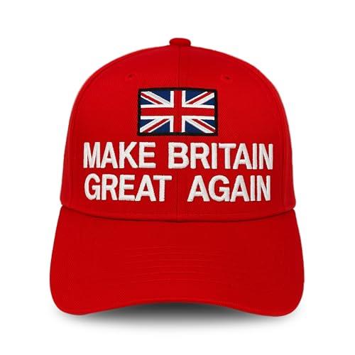 TWICK – Make Britain Great Again Hat | Patriotic British Baseball Cap with Embroidered Union Jack Flag | Adjustable Unisex Cap for Men & Women | English Pride UK Slogan Hat – Perfect National Gift
