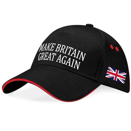 Purple Print House Union Jack Baseball Cap Make Britain Great Again Britain English Pride Unisex Men Women Hat, One Size, Black/Red