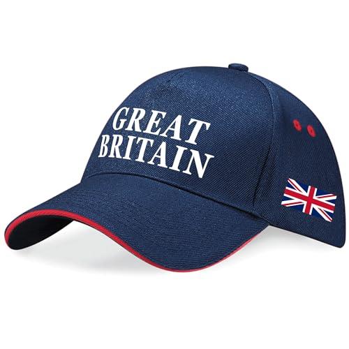 Purple Print House Great Britain Baseball Cap Men Women Union Jack 2024 Sports Unisex Hat, One Size, Navy