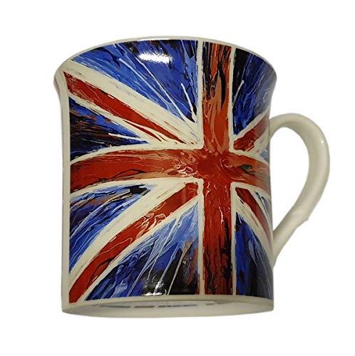 Union Jack Mug Cup - Spin Flag Design / Dishwasher Microwave Safe / for Coffee/Tea/Hot Chocolate/Milk/Cappuccino/Red White Blue/British Souvenir from London England United Kingdom/for Home Kitchen
