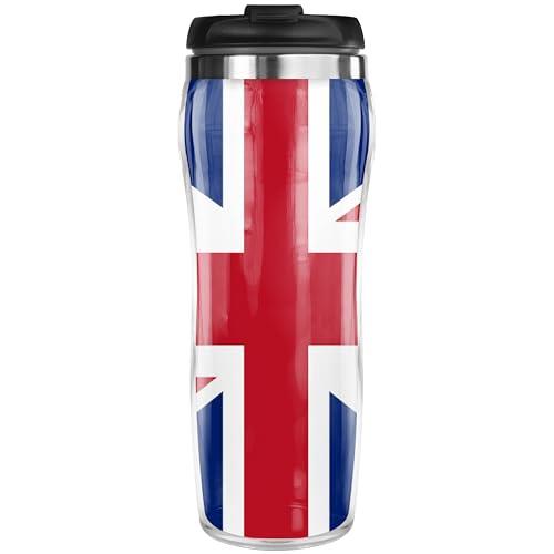 Pixly® United Kingdom UK Flag Thermal Travel Mug Coffee Tea Flask, 400ml/14oz Capacity, Union Jack England Great Britain Country Flag