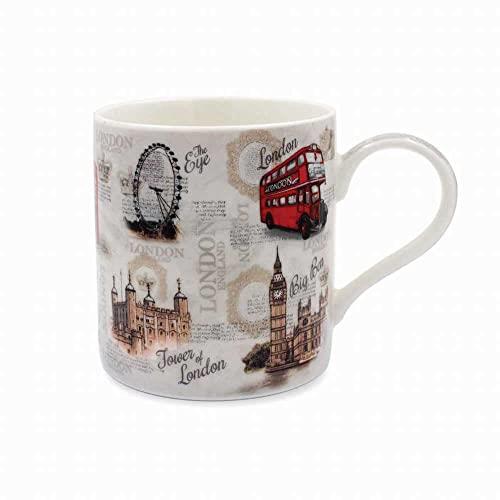 Vintage London Design FINE China Mug, Gift Boxed