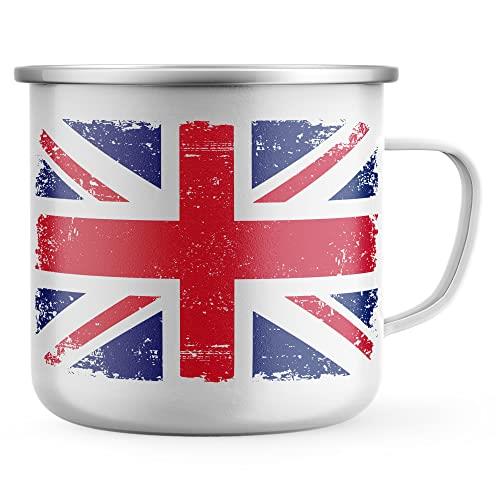 Purple Print House Union Jack Flag Enamal Mug, Platinum Jubilee Gifts 70 years Celebrations Coffee Mug, One Size, White
