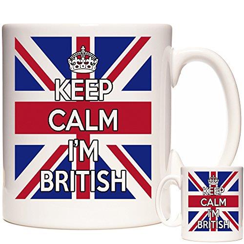 KAZMUGZ I'm British. Keep Calm I'm British Mug. Union Jack Flag Mug.