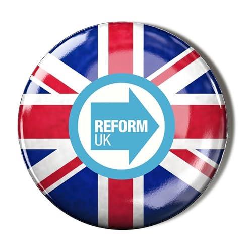REFORM PARTY - REFORM LOGO ON UNION JACK - 38mm Small Badge