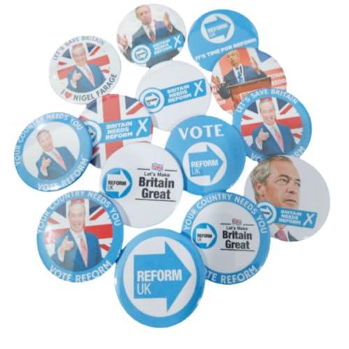 Reform UK 58MM (2.2 INCHES) Badges, 14-Piece Bundle