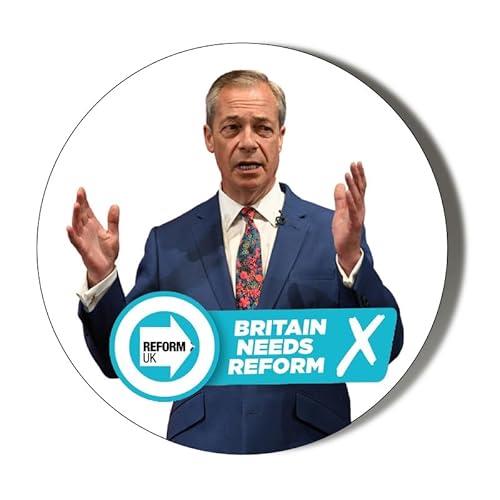 REFORM PARTY - BRITAIN NEEDS REFORM FARAGE HANDS POSE - 45mm Medium Badge