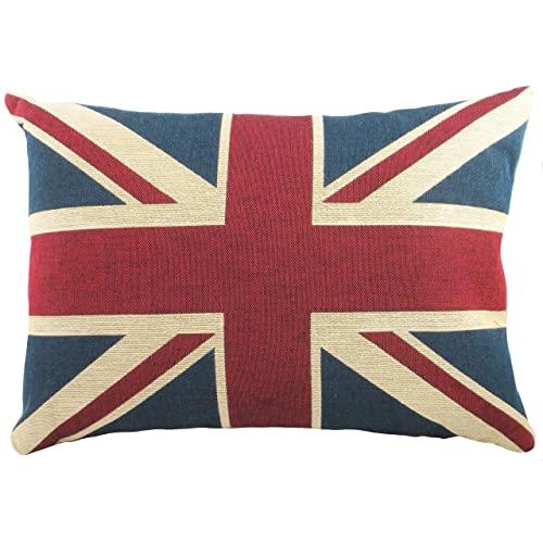 Evans Lichfield Union Jack Polyester Filled Cushion – Woven Cotton Cover Durable (Multicolour – 46 x 32 cm)