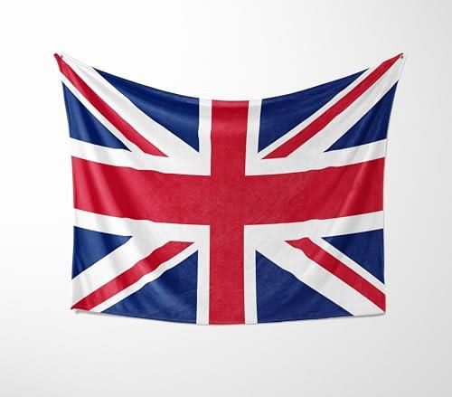 GIFTIMIZED Great Britain Union Jack Flag Blanket Bed Sofa Throw | Machine Washable | Super Soft | Made in UK | Multiple Sizes | British Souvenir | UK Pride Gift | Britain Home Décor