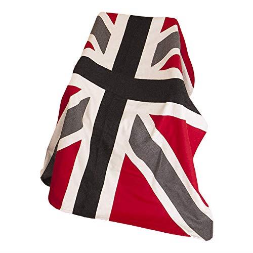 Luxury Vintage Style Union Jack Wool Blend Throw British Flag Design Heavy Weight Great Britain Blanket
