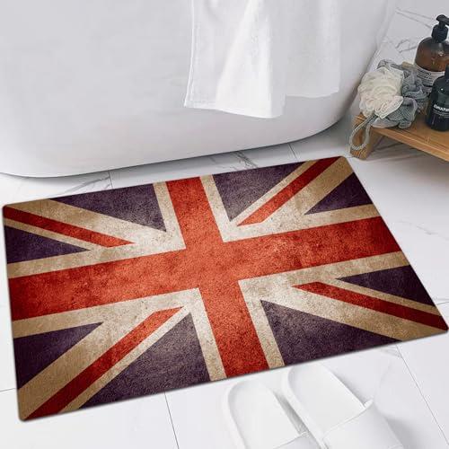 FSDGY Non-slip Barrier Mats Door Mat, Super Absorbent Entrance Rug Machine Washable Soft Floor Mat Carpet,The United Kingdom or Union Jack Grunge Flag,16x24in