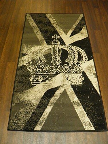 Novelty Woven Backed Union Jack Crown Design 60cm x 110cm Approx 4x2 Rug/Mat