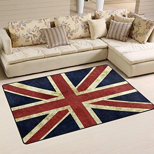 Use7 Vintage Union Jack British Area Rug Rugs Non-Slip Floor Mat Doormats Living Room Bedroom 50 x 80 cm(1.7 x 2.6 feet)