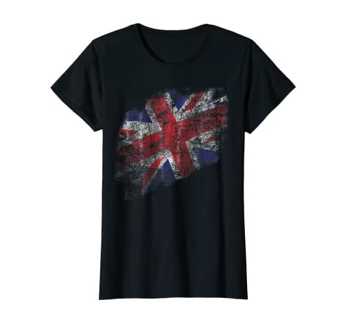Womens Union Jack British Flag Great Britain United Kingdom Vintage T-Shirt