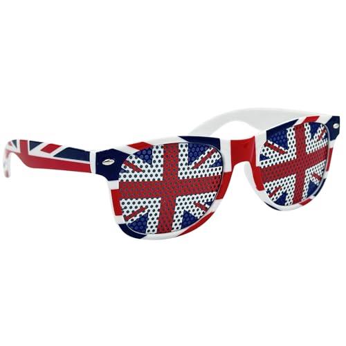 Adult Union Jack Flag Sunglasses Great Britain Glasses Street Party Eurovision Team GB Athletics Fun Fancy Dress Unisex