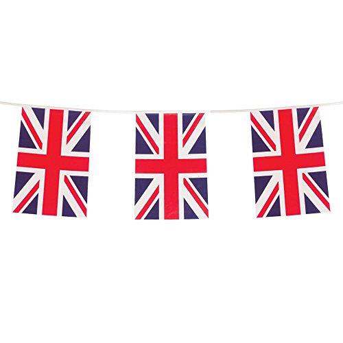 33ft/10m Great Britain Union Jack Bunting Garland Banner with 20 Flags for King’s Coronation Pub BBQ Royal Events Support Party Decorations