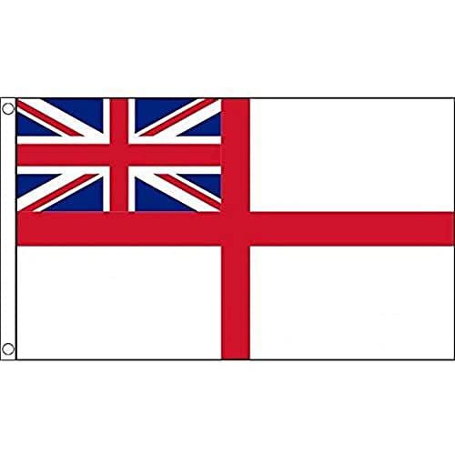 AZ FLAG - White Ensign Flag - 3x5 Ft - 100D Polyester St George'S - British Royal Navy Ships Banner with Two Metal Grommets - Fade Resistant - Vivid Colors - 3' x 5' Feet - 150x90 Cm