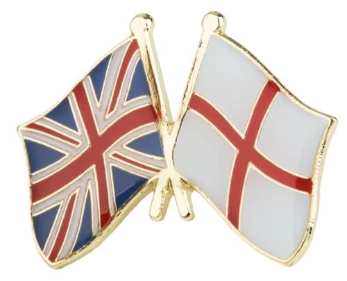 UK and England Crossed Flags Enamel Lapel Pin – 2.4 x 1.9 cm Metal Badge – Heritage and Friendship Accessory for Jackets, Hats, Backpacks, and More